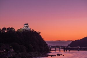 木曽川の夕日