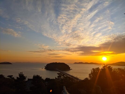 三河湾の夕日